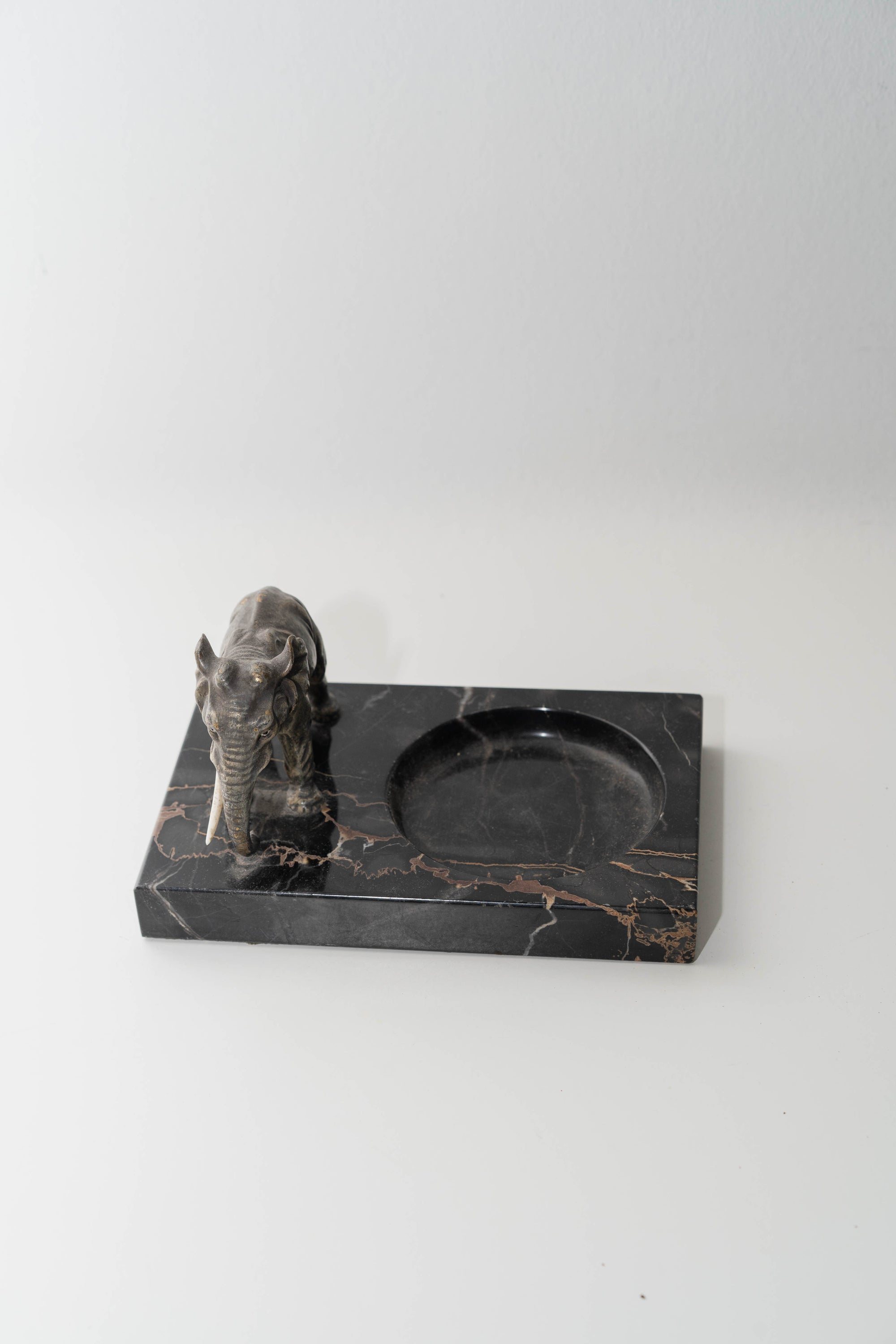 Black Marble Elephant Catchall