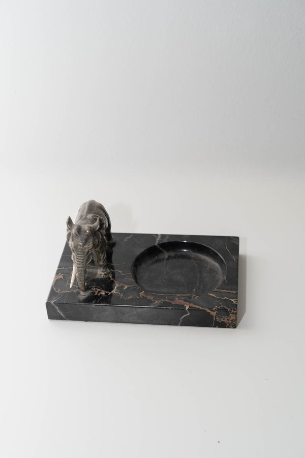 Black Marble Elephant Catchall