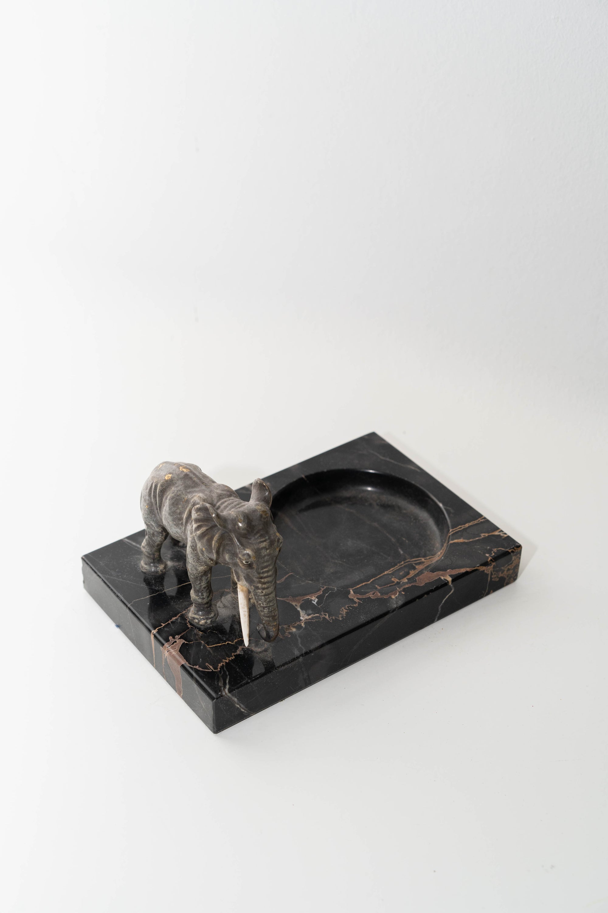 Black Marble Elephant Catchall
