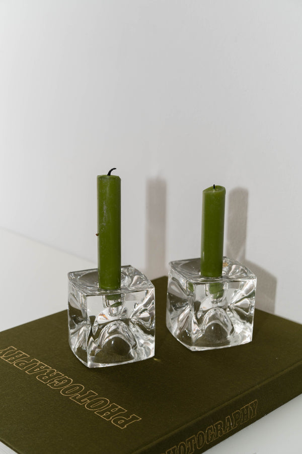 Glass Cube Candleholder Set