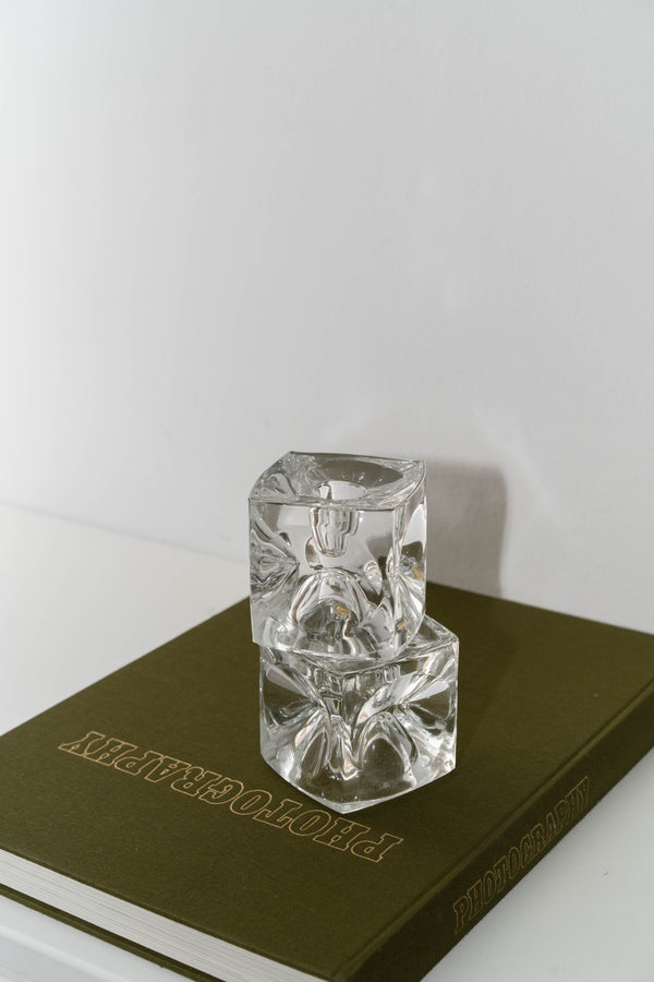 Glass Cube Candleholder Set