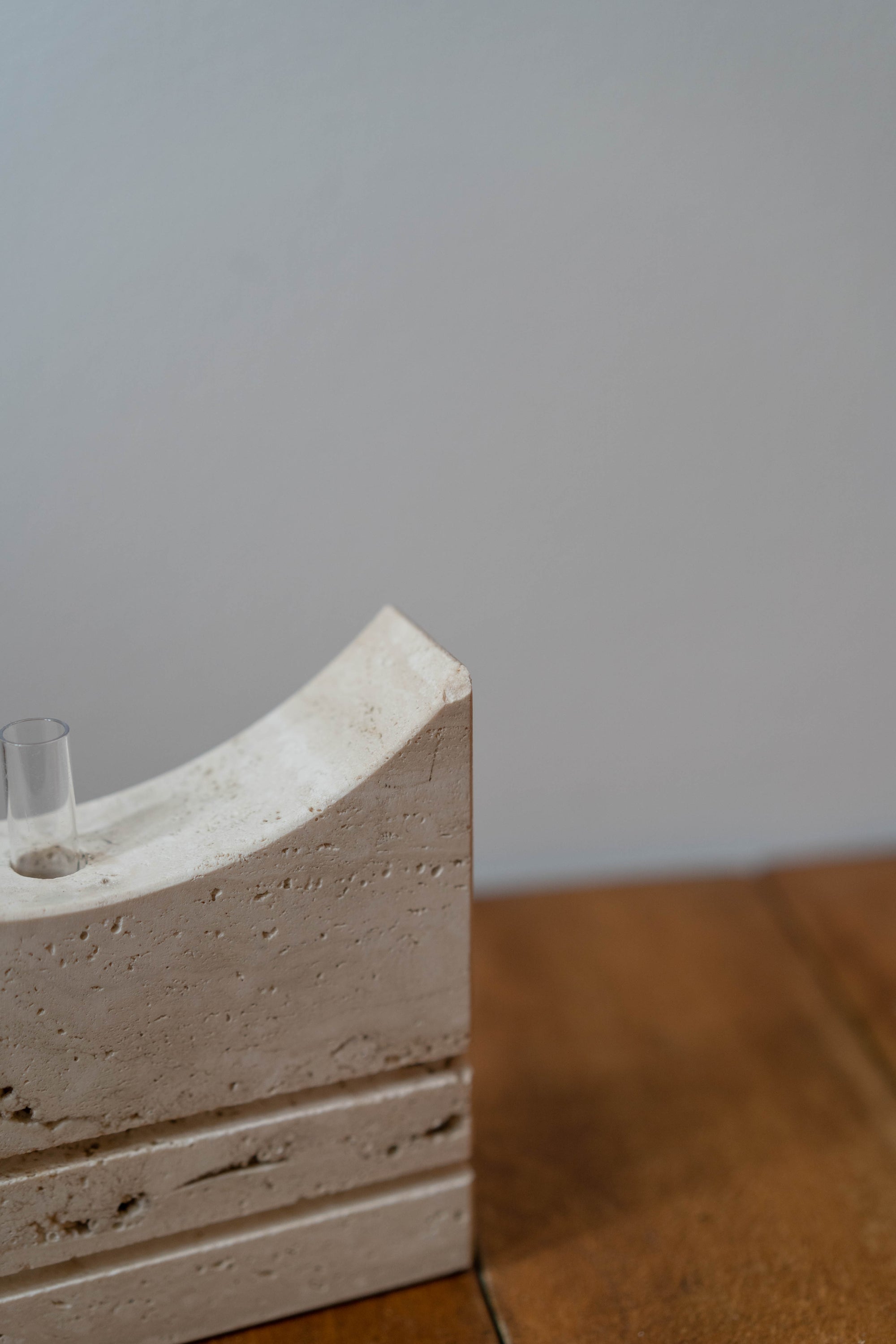 Fratelli Manelli Crescent Travertine Vase