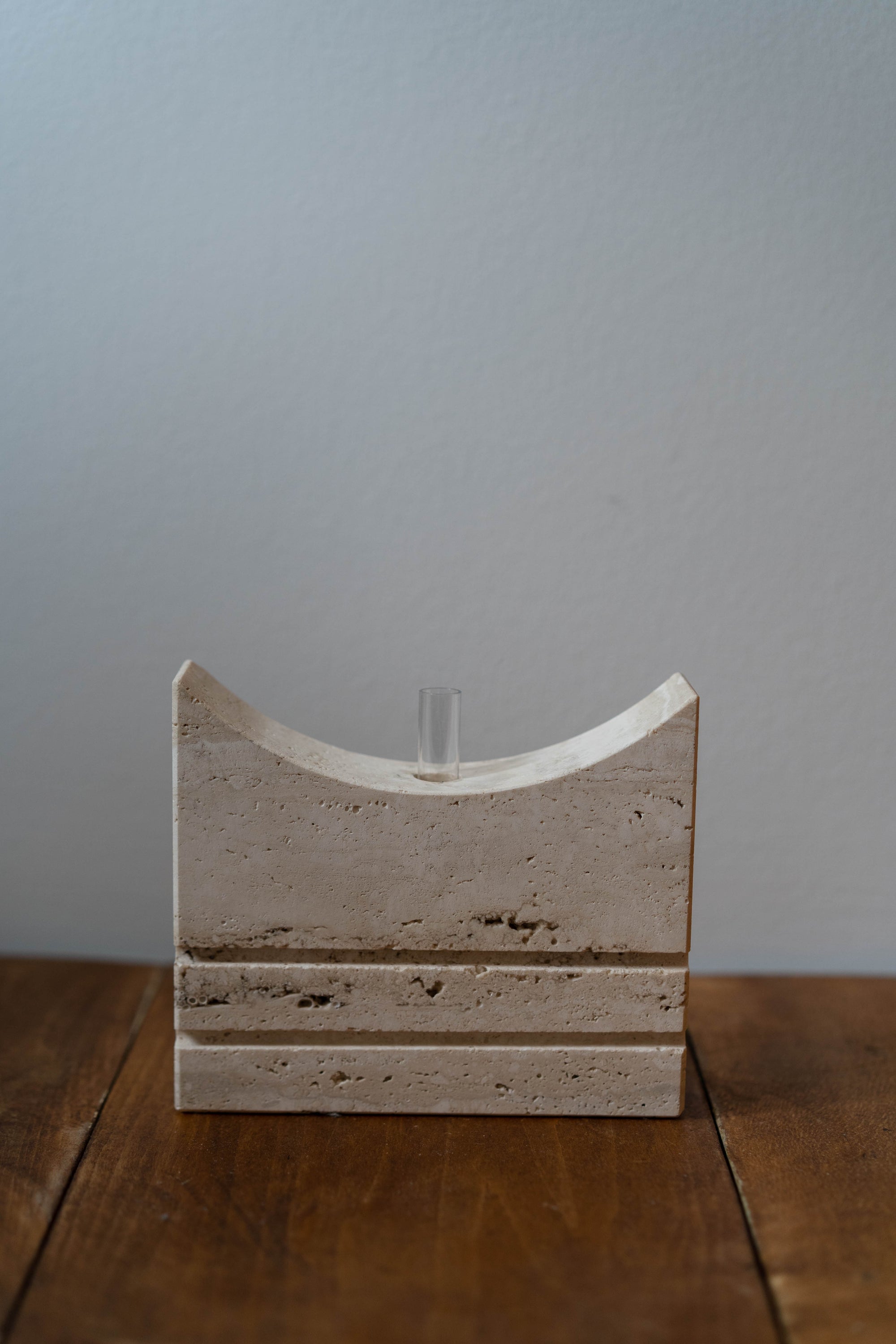 Fratelli Manelli Crescent Travertine Vase