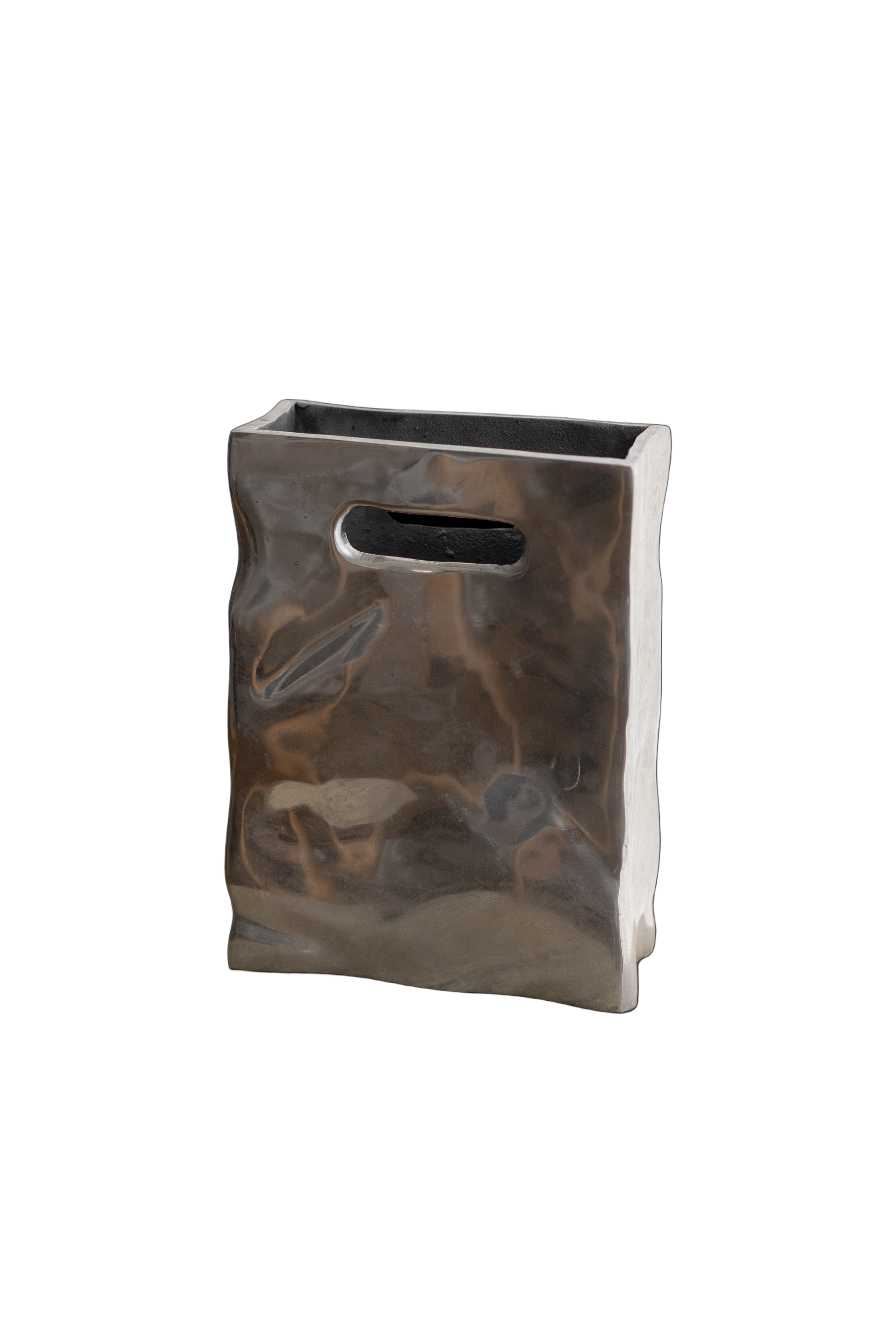 Metal Crinkle Bag Vase