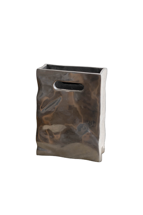 Metal Crinkle Bag Vase