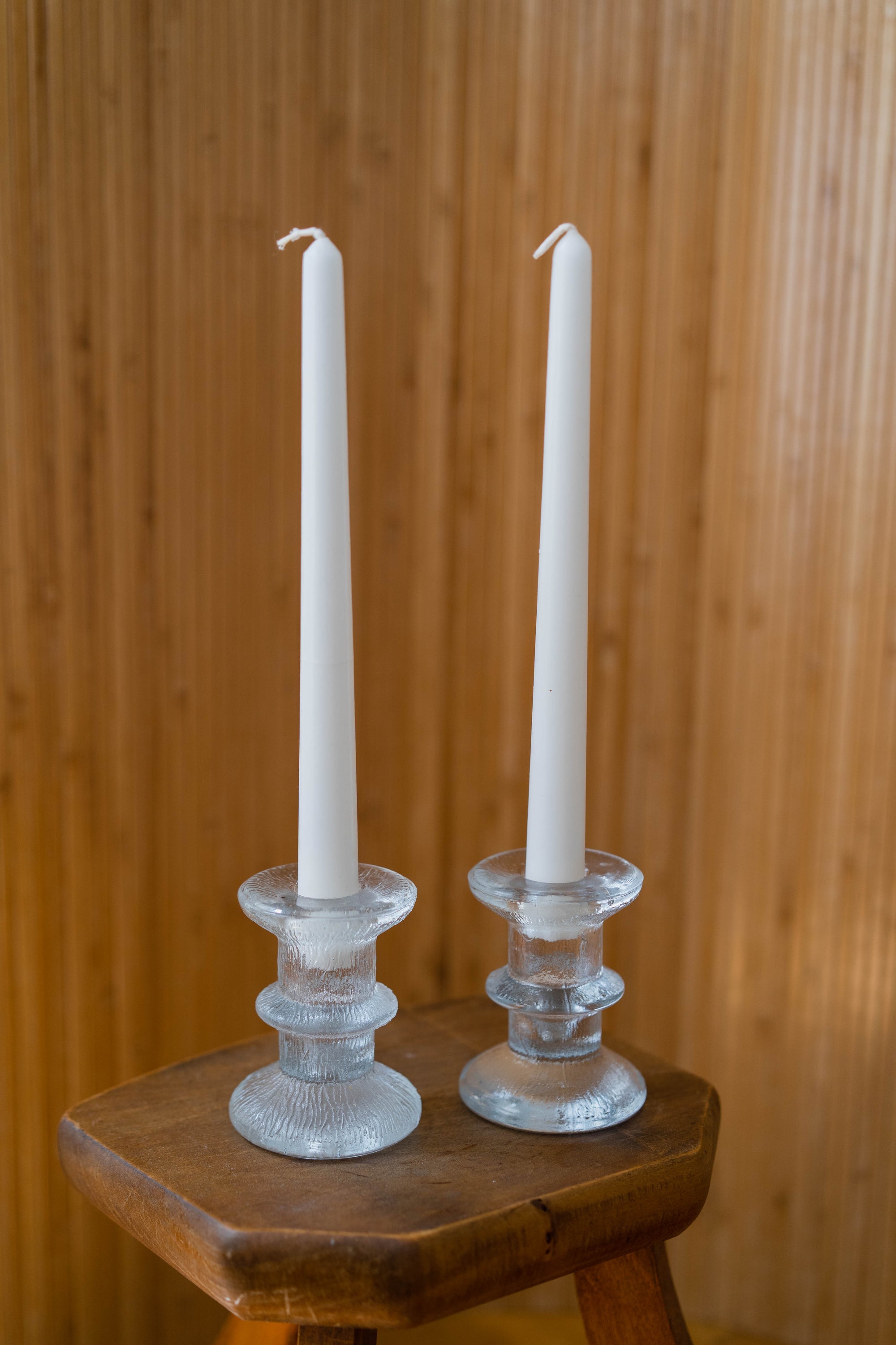 Ice Textured Candleholder Set