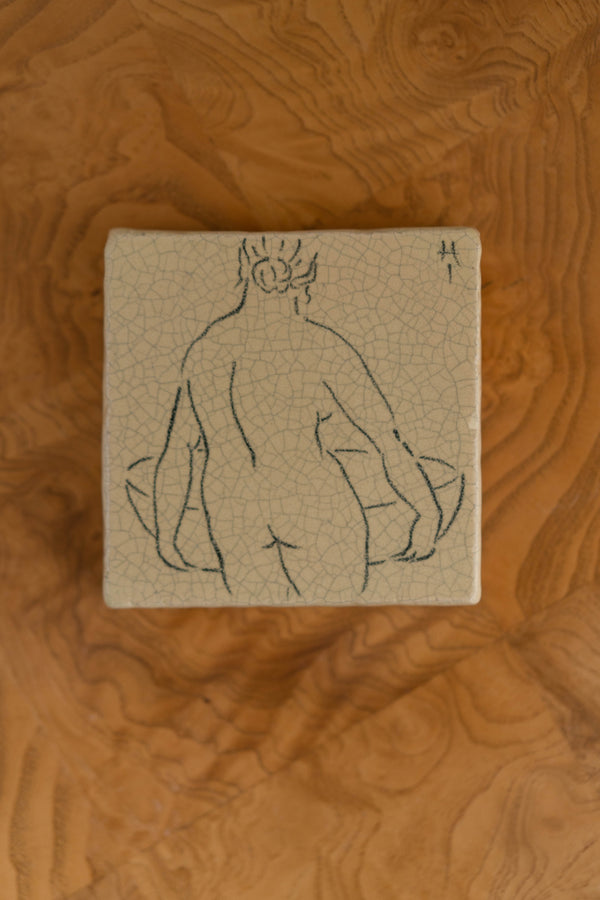 Figural Ceramic Tile Coaster Set