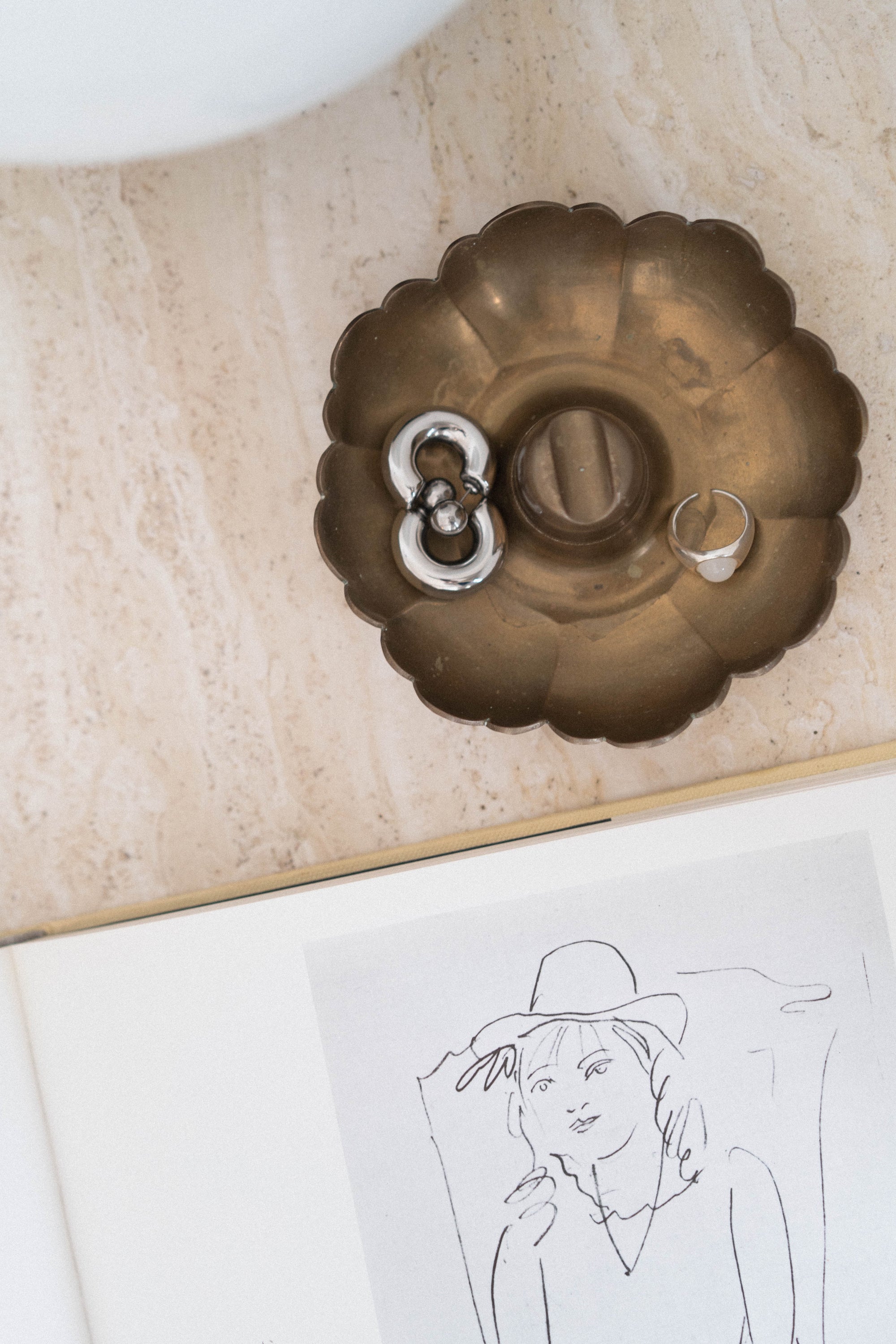 Brass Scalloped Ashtray