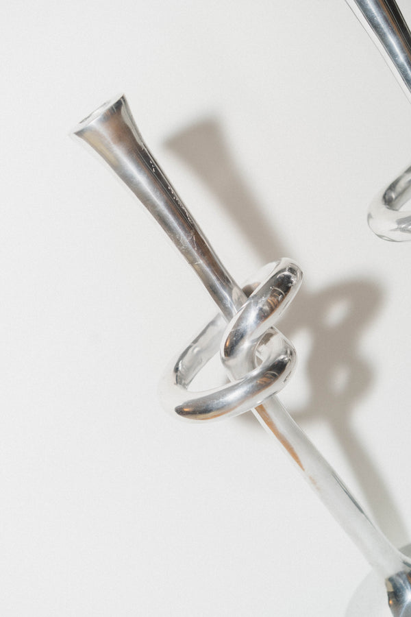 Aluminum Knot Candle Holder Set