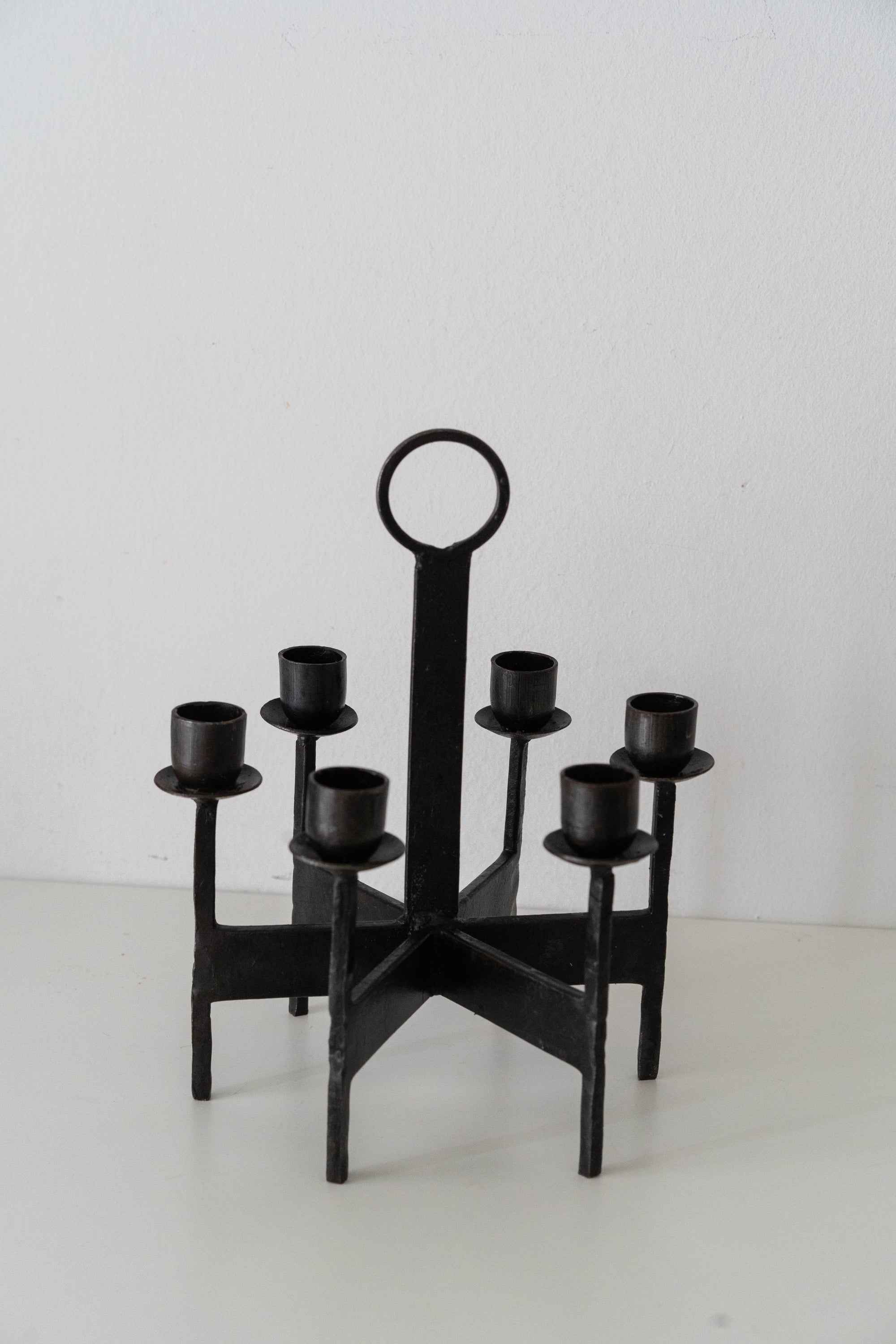 Brutalist Wrought Iron Candelabra