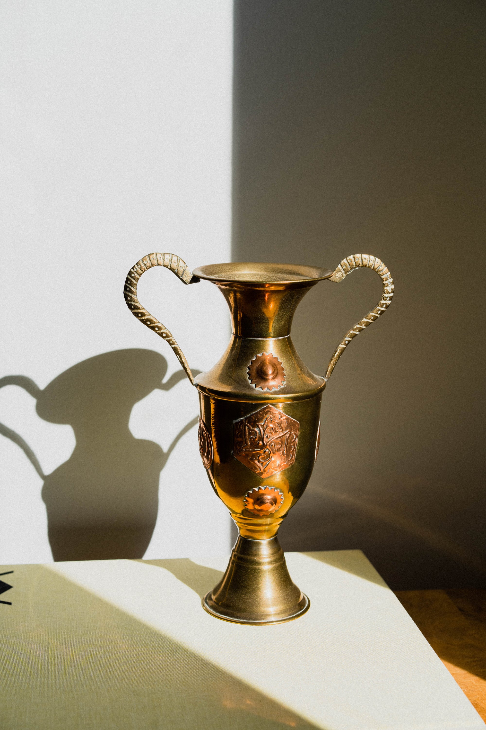 Brass and Copper Amphora Vessel