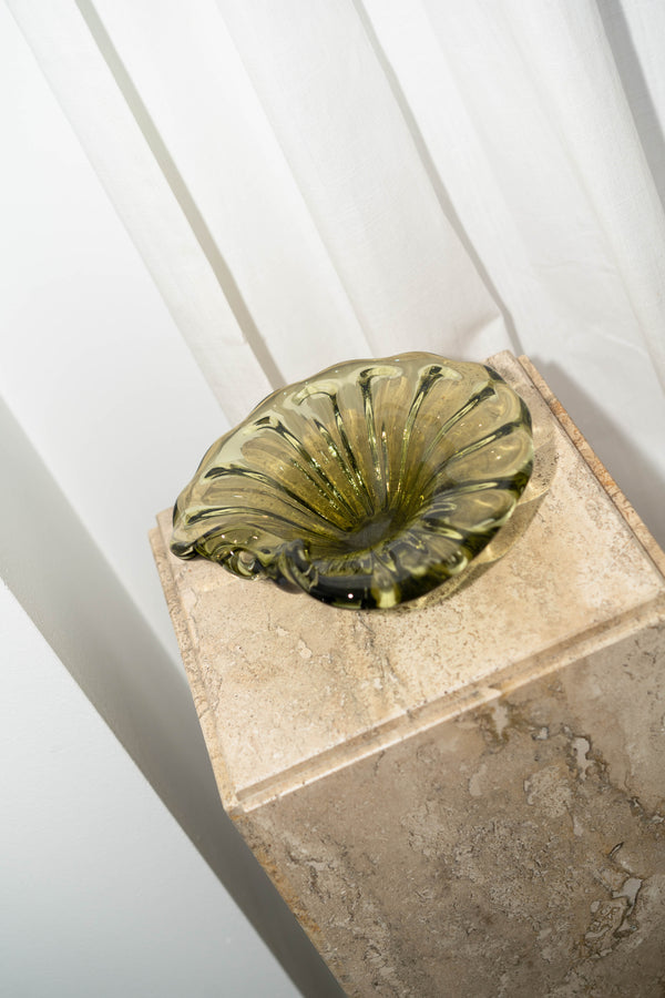 Green Art Glass Catchall Bowl