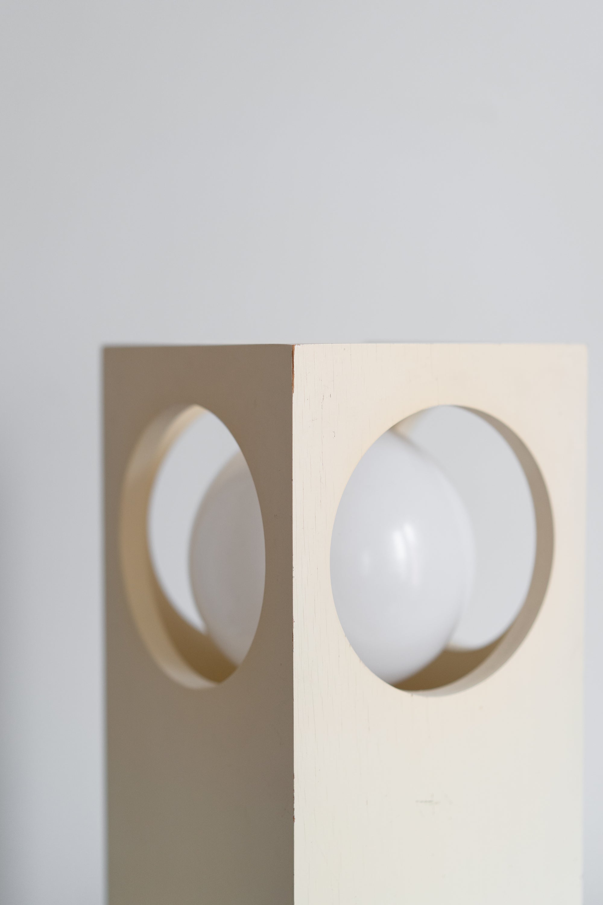 Rectangular Space Age Wooden Table Lamp