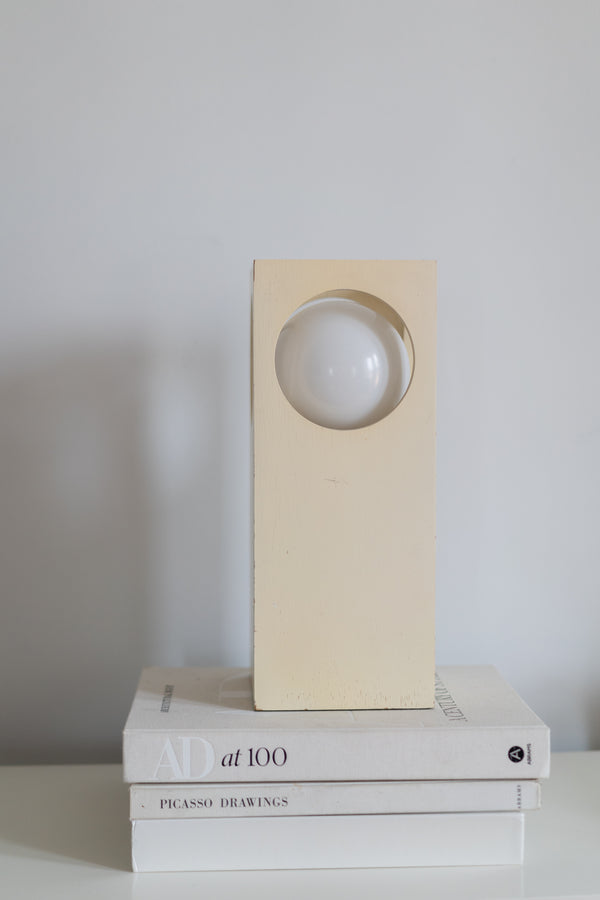 Rectangular Space Age Wooden Table Lamp