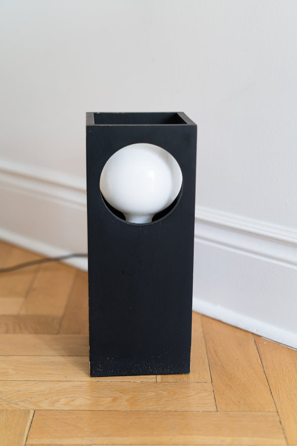 Rectangular Space Age Wooden Table Lamp
