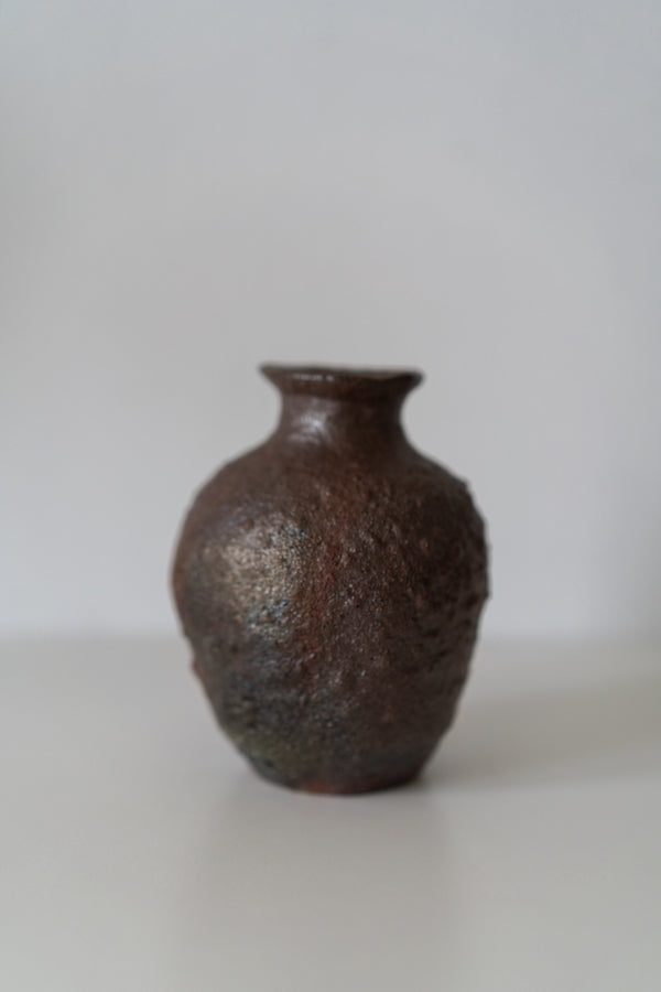 Textured Raku Bud Vase