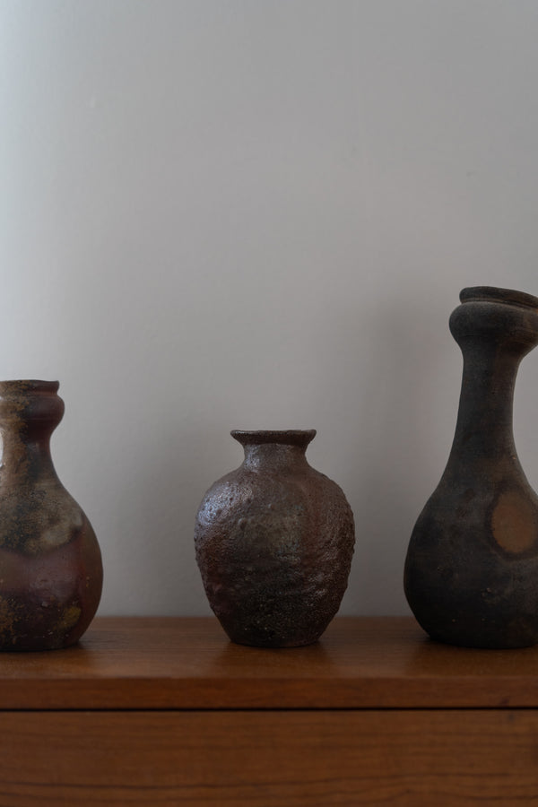 Textured Raku Bud Vase