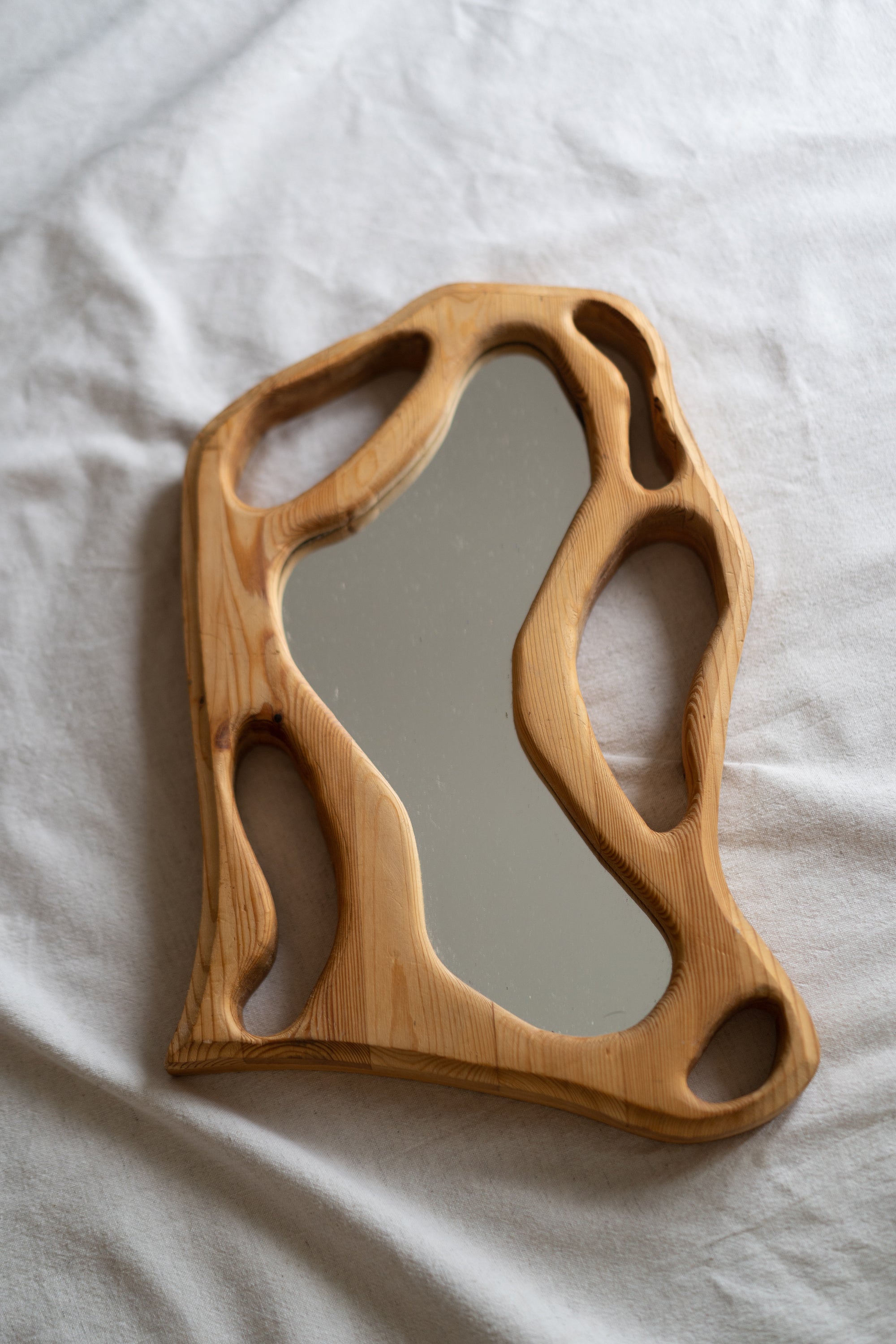 Biomorphic Wood Mirror