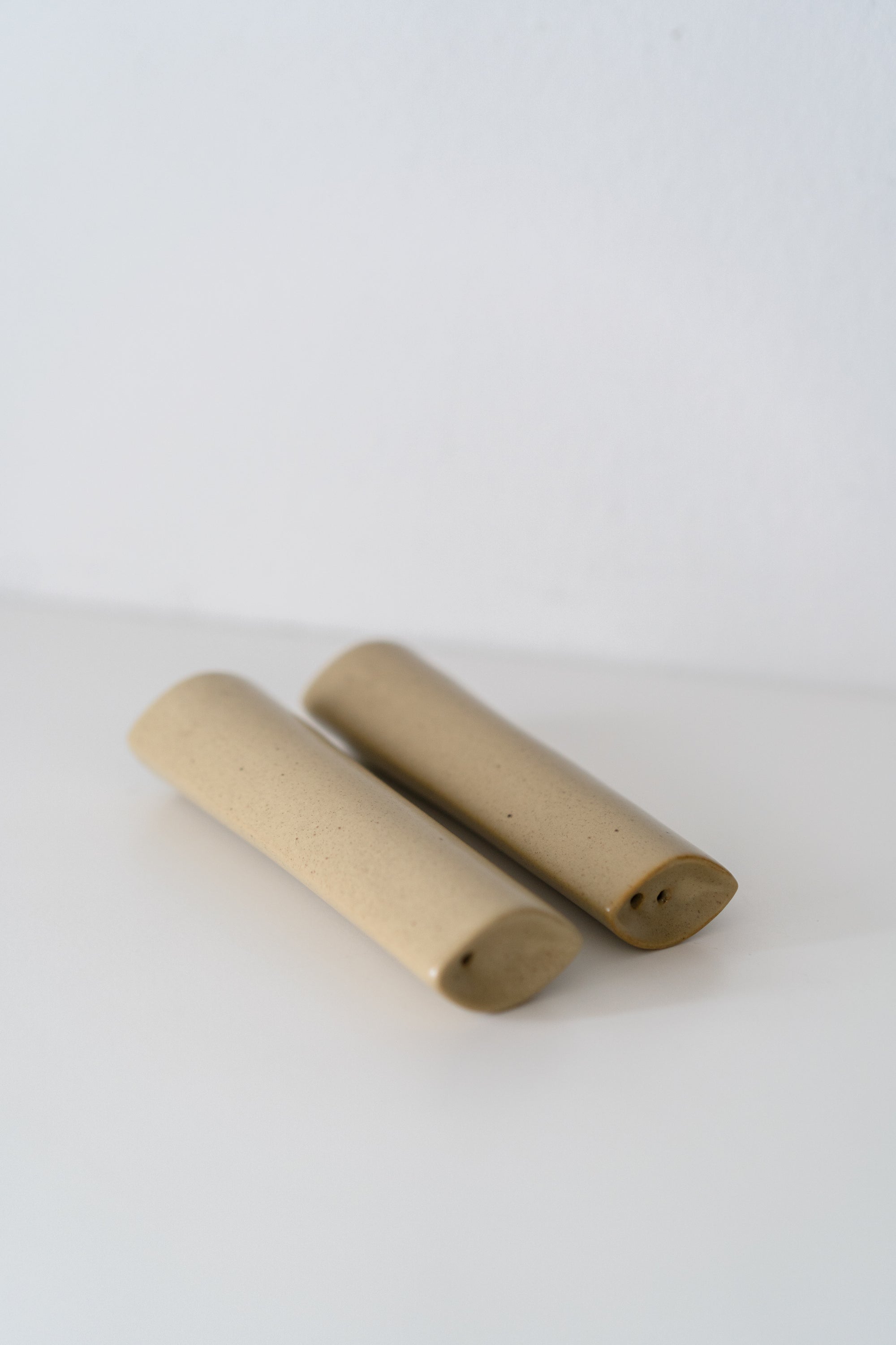 Beige Ceramic Salt and Pepper Set