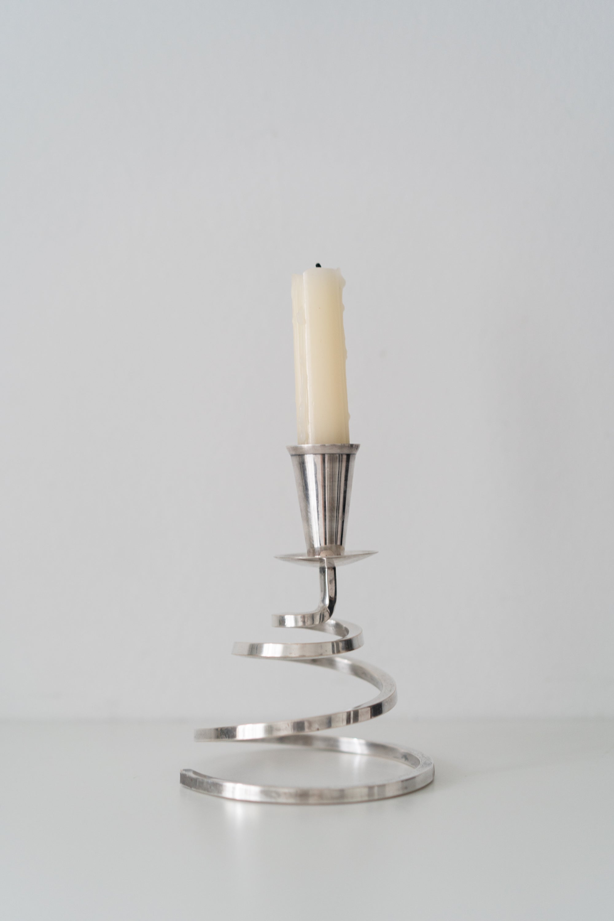 Spiral Silver-plated Candlestick
