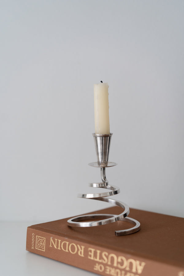 Spiral Silver-plated Candlestick