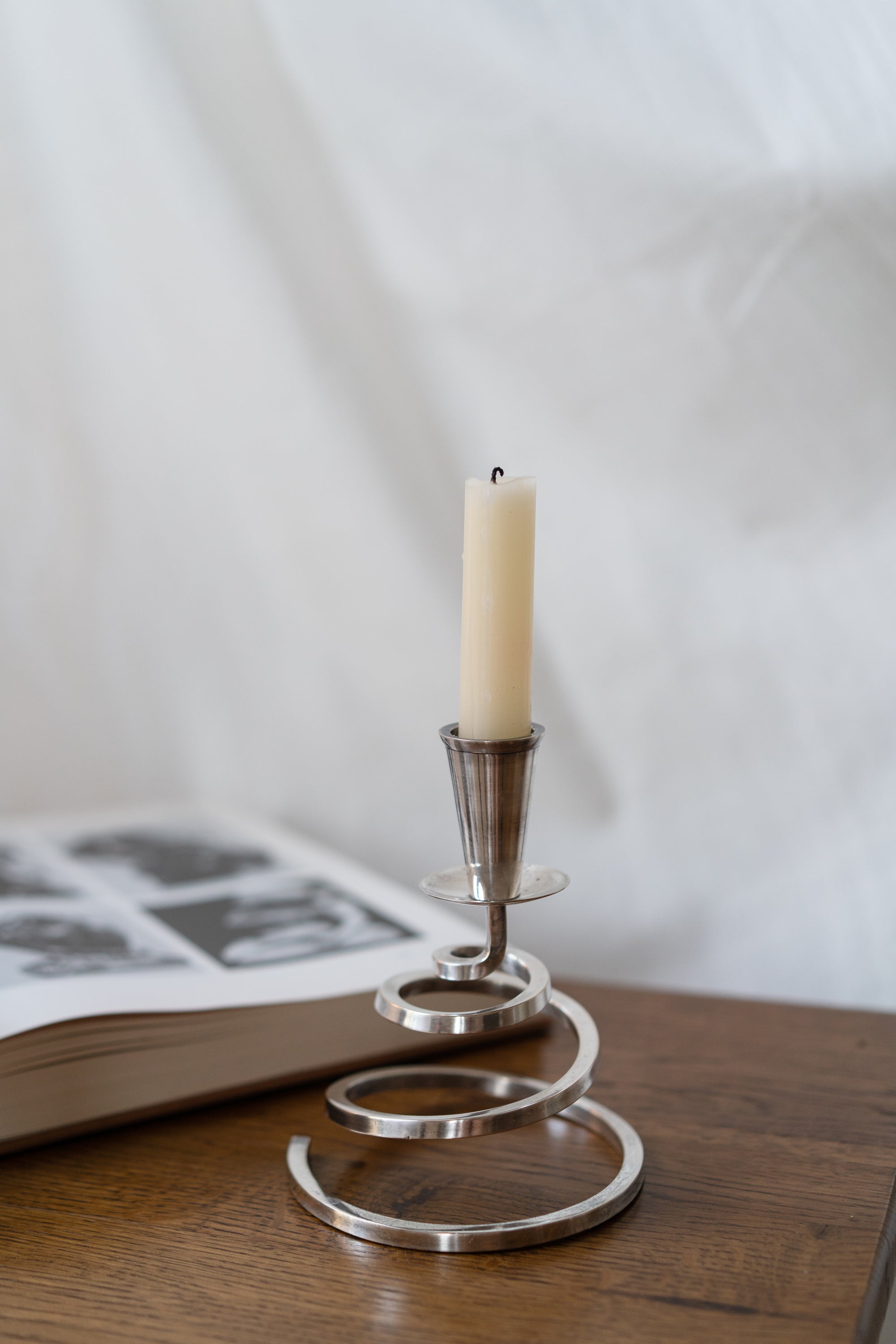 Spiral Silver-plated Candlestick