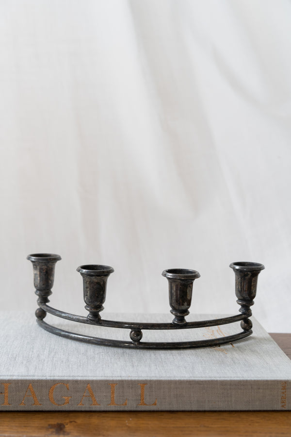Curved Silver-Plated Candelabra