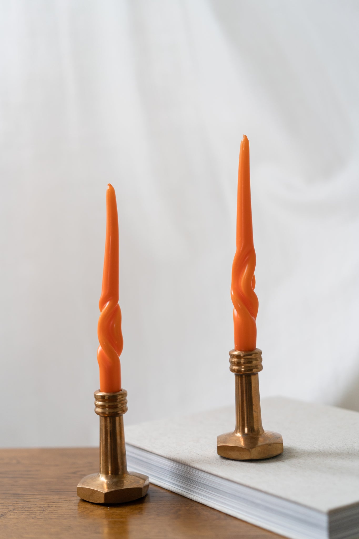 Hexagon Base Copper Candlesticks