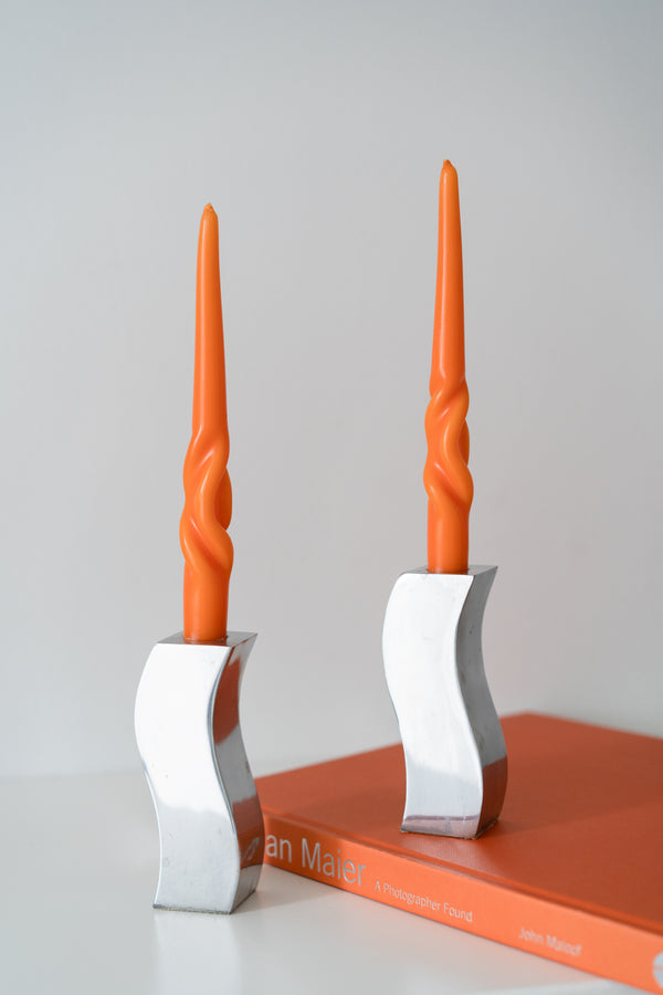 Wavy Aluminum Candlesticks
