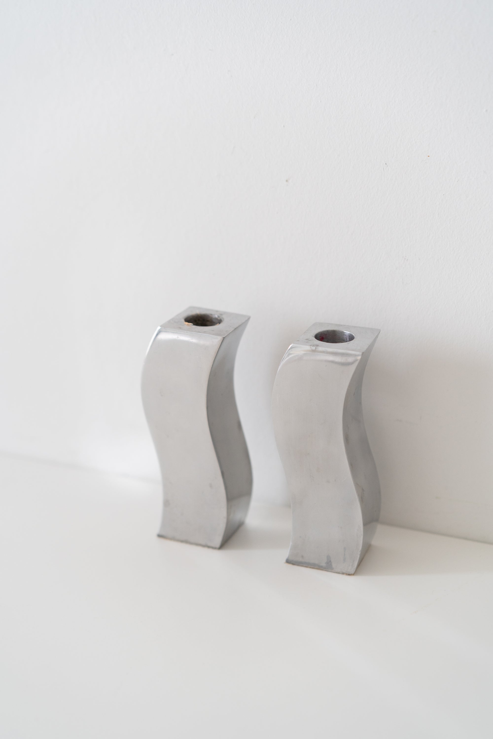 Wavy Aluminum Candlesticks