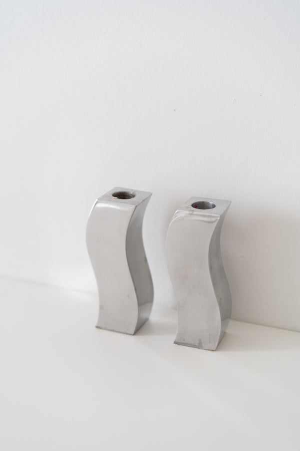 Wavy Aluminum Candlesticks
