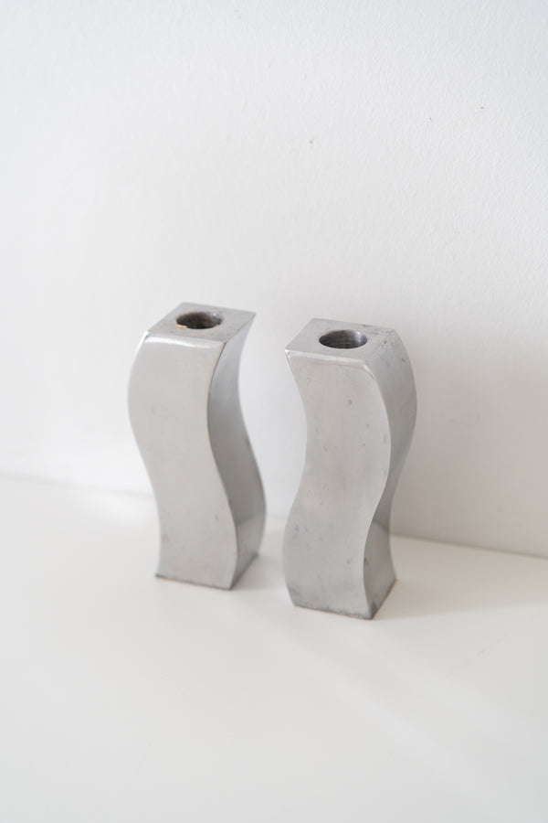 Wavy Aluminum Candlesticks