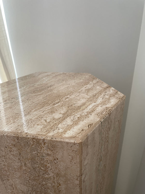 Hexagonal Travertine Plinth
