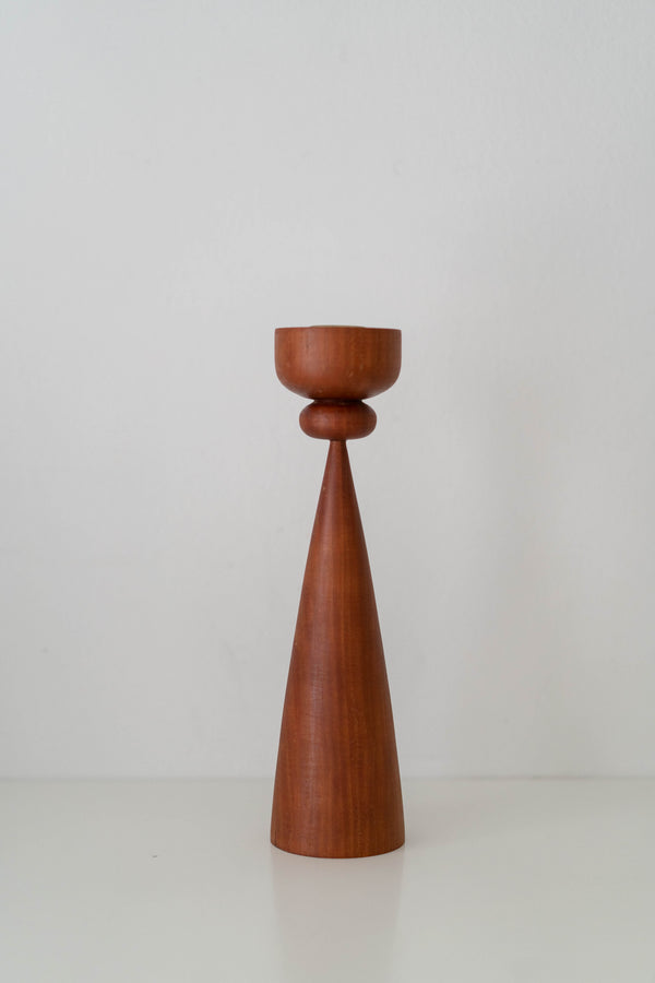 Midcentury Wood Candle Holder