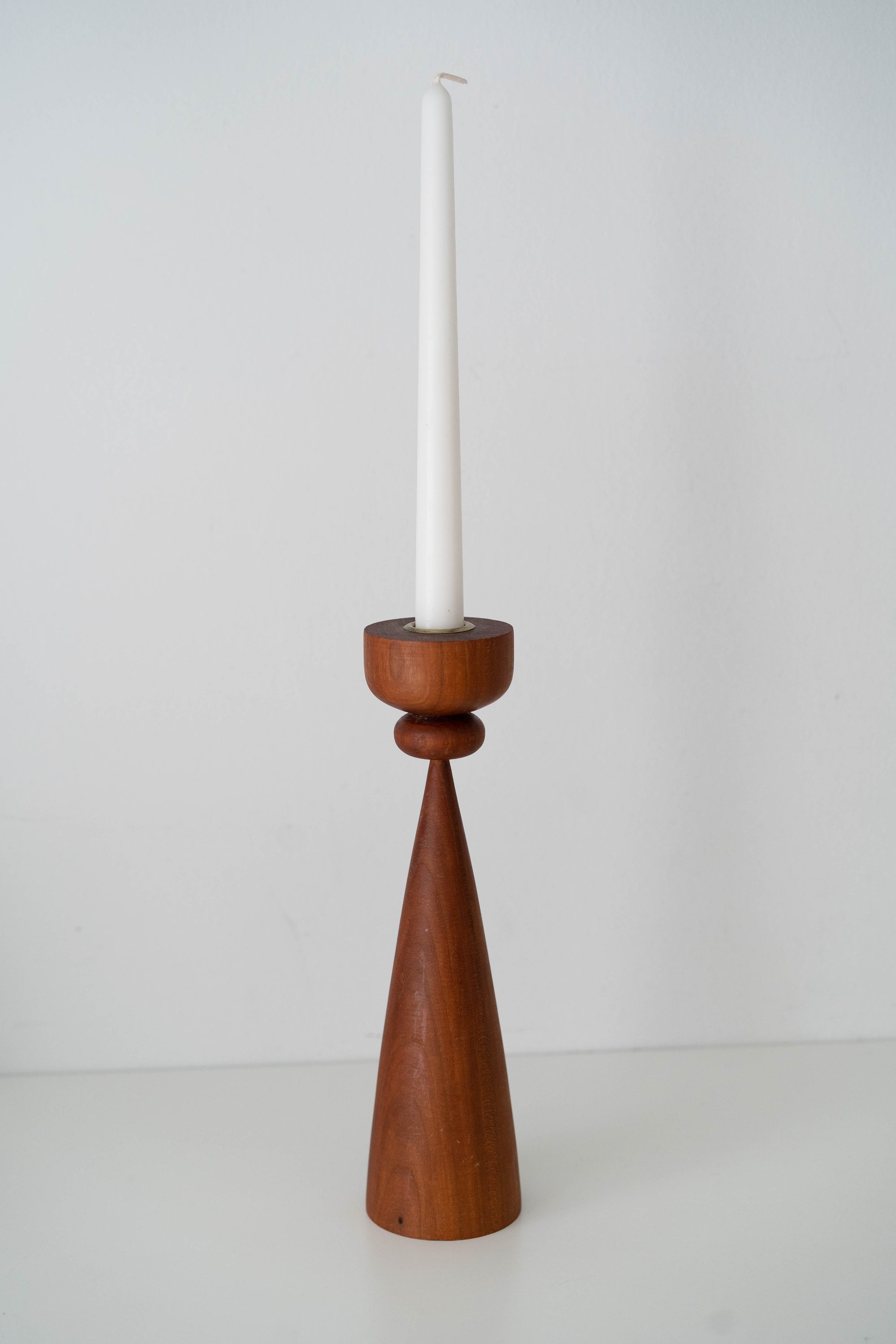 Midcentury Wood Candle Holder