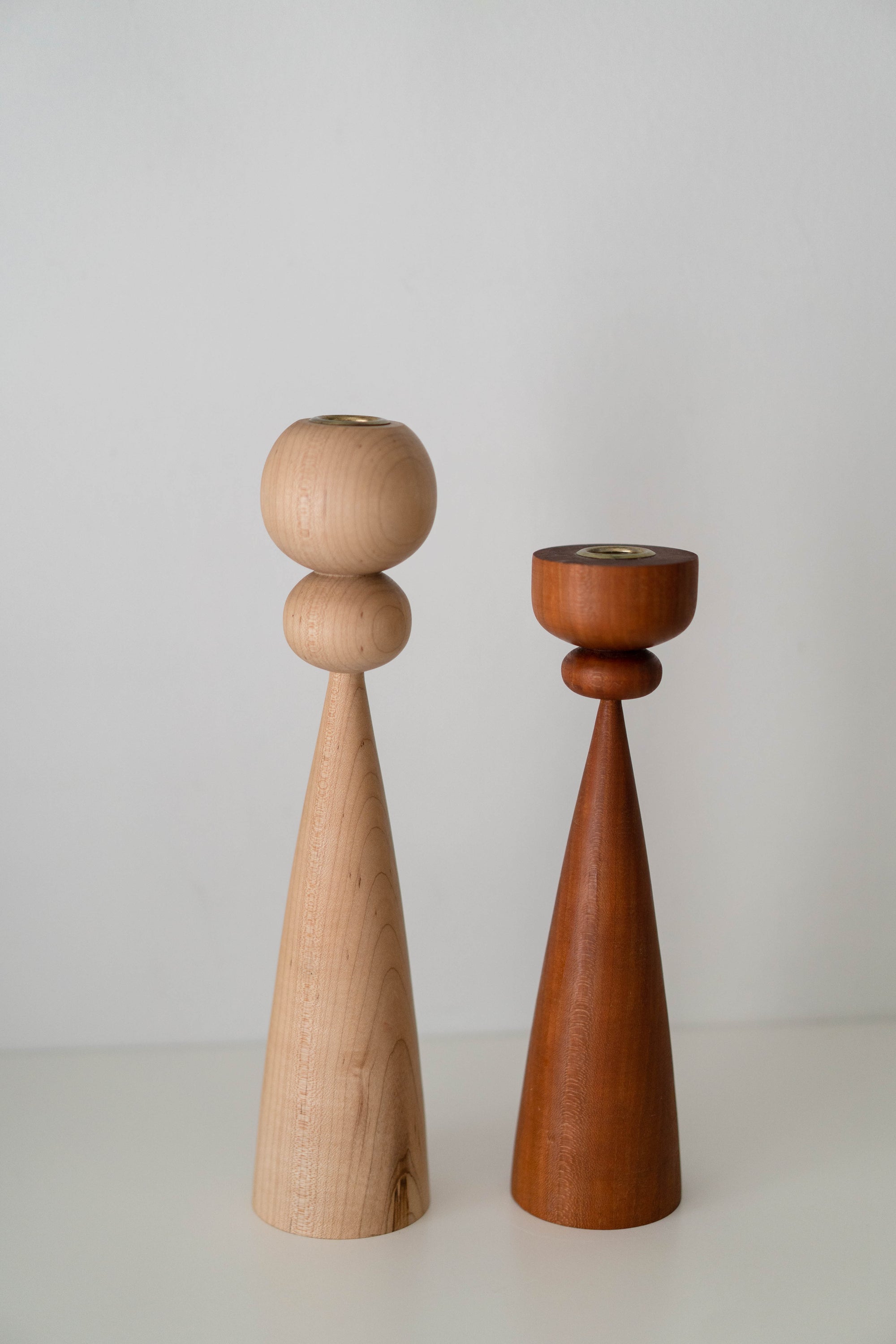 Midcentury Wood Candle Holder