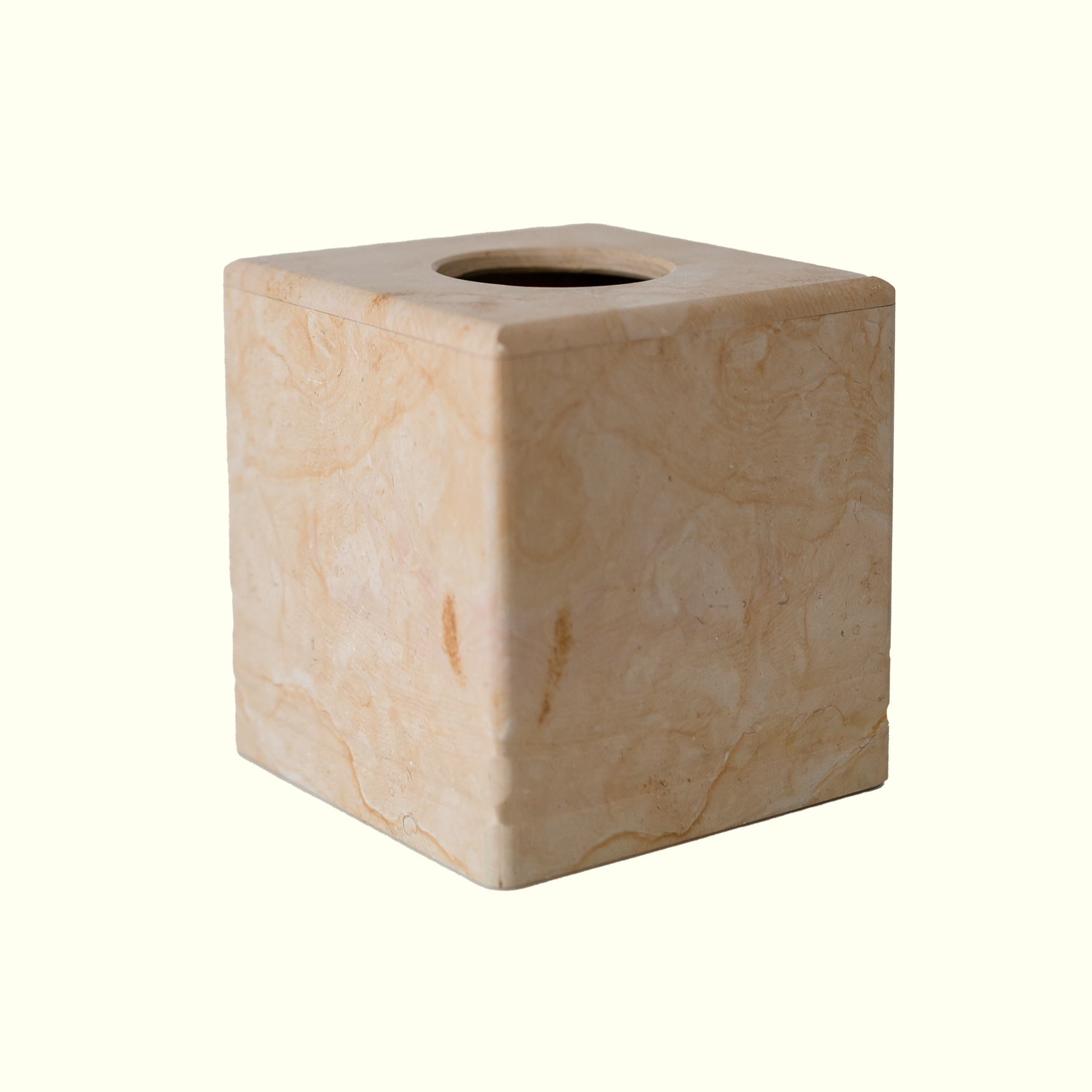 MARBLE BOX WITH LID - Ecru