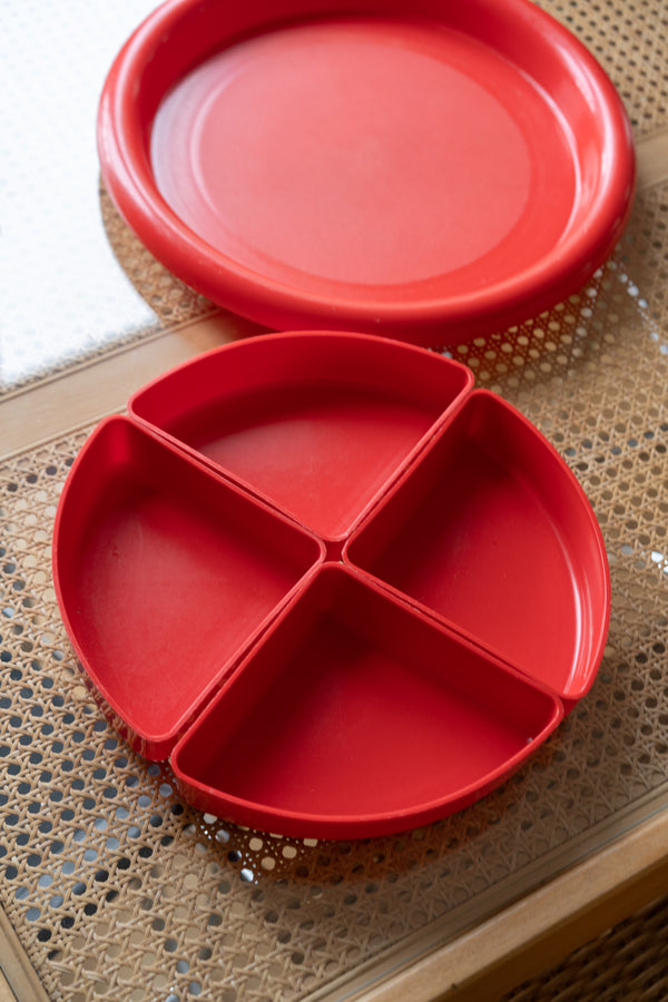 Red Plastic Serving Tray