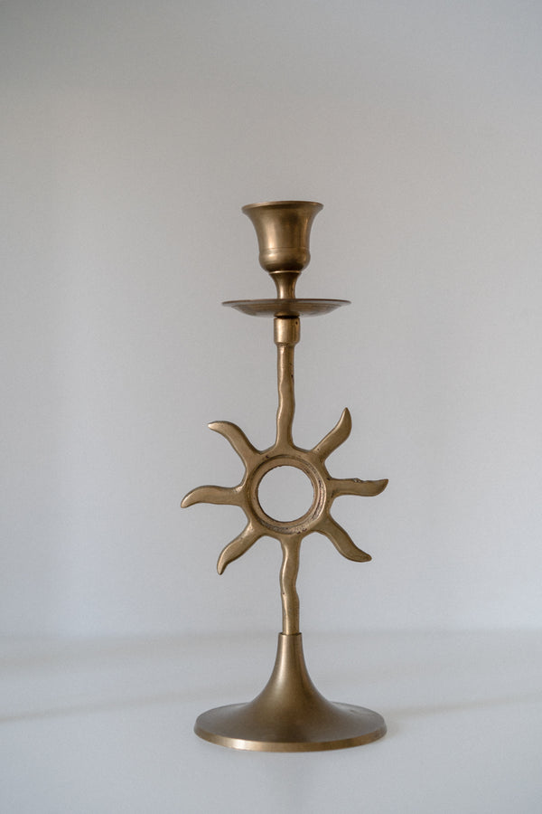 Brass Sun Candlestick
