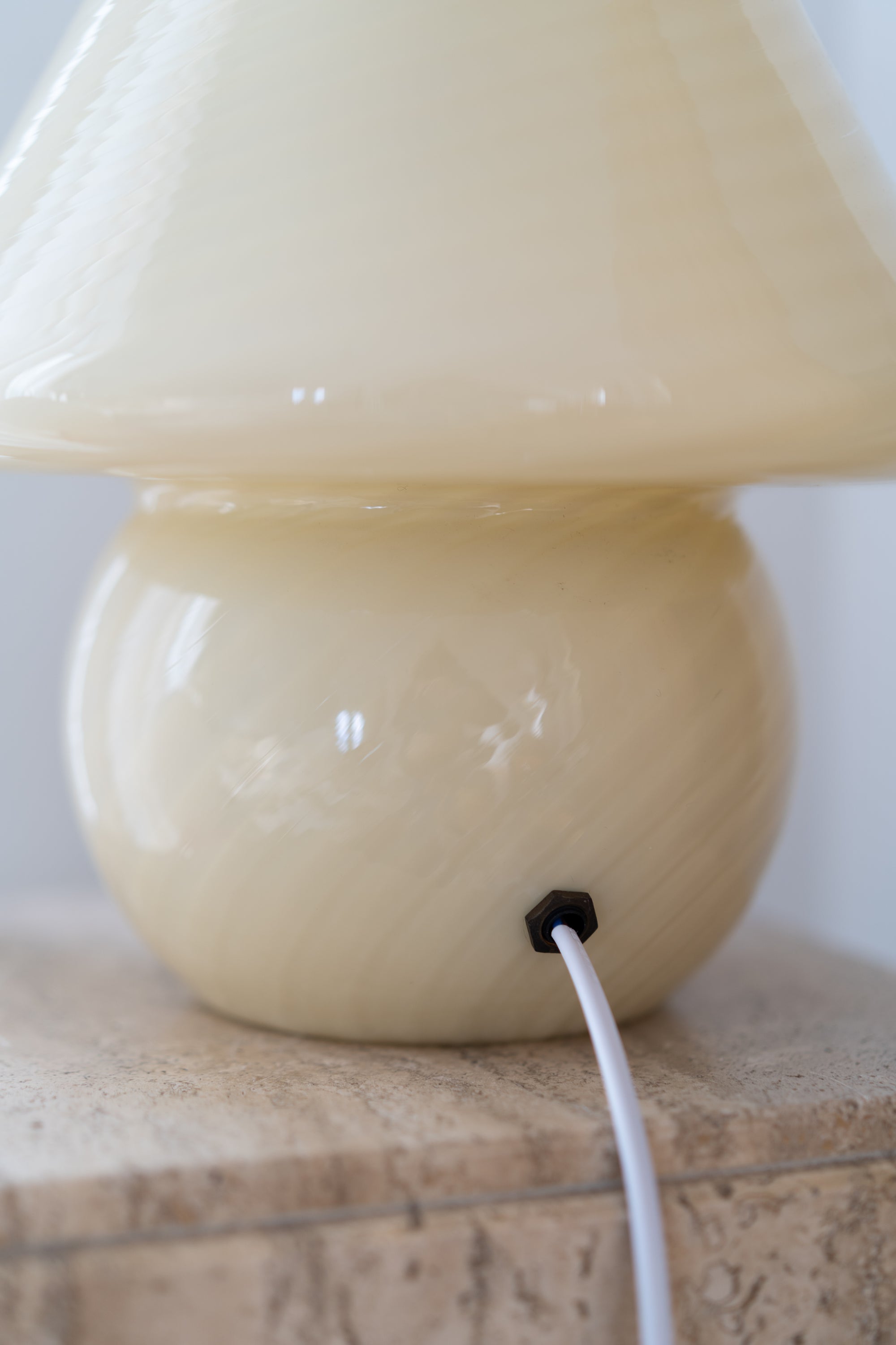 Yellow Swirl Murano Mushroom Lamp
