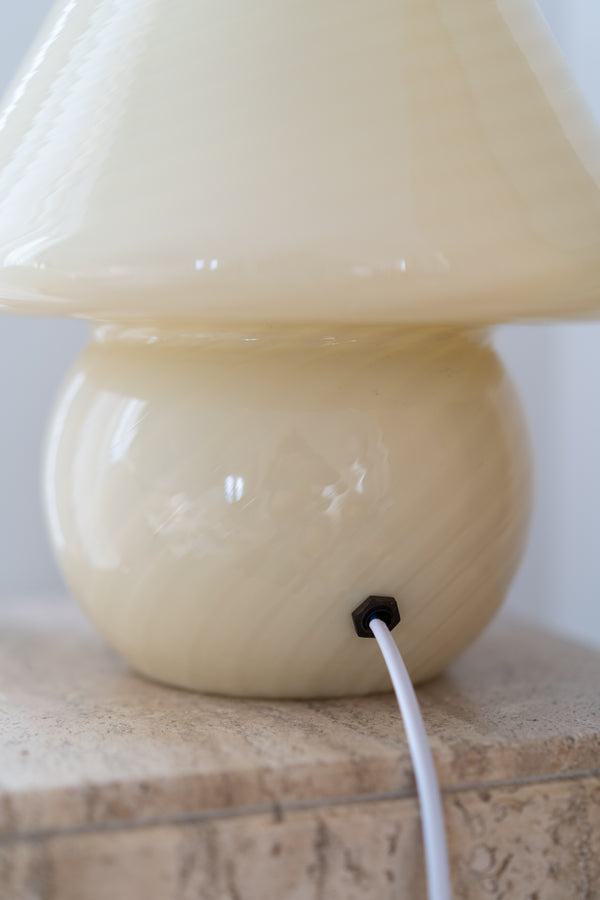 Yellow Swirl Murano Mushroom Lamp