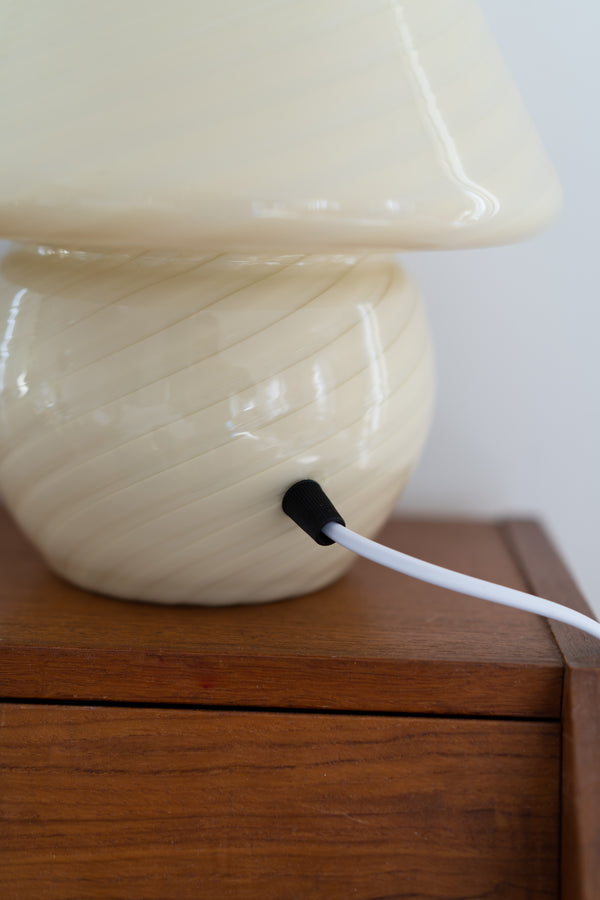 Yellow Swirl Murano Mushroom Lamp