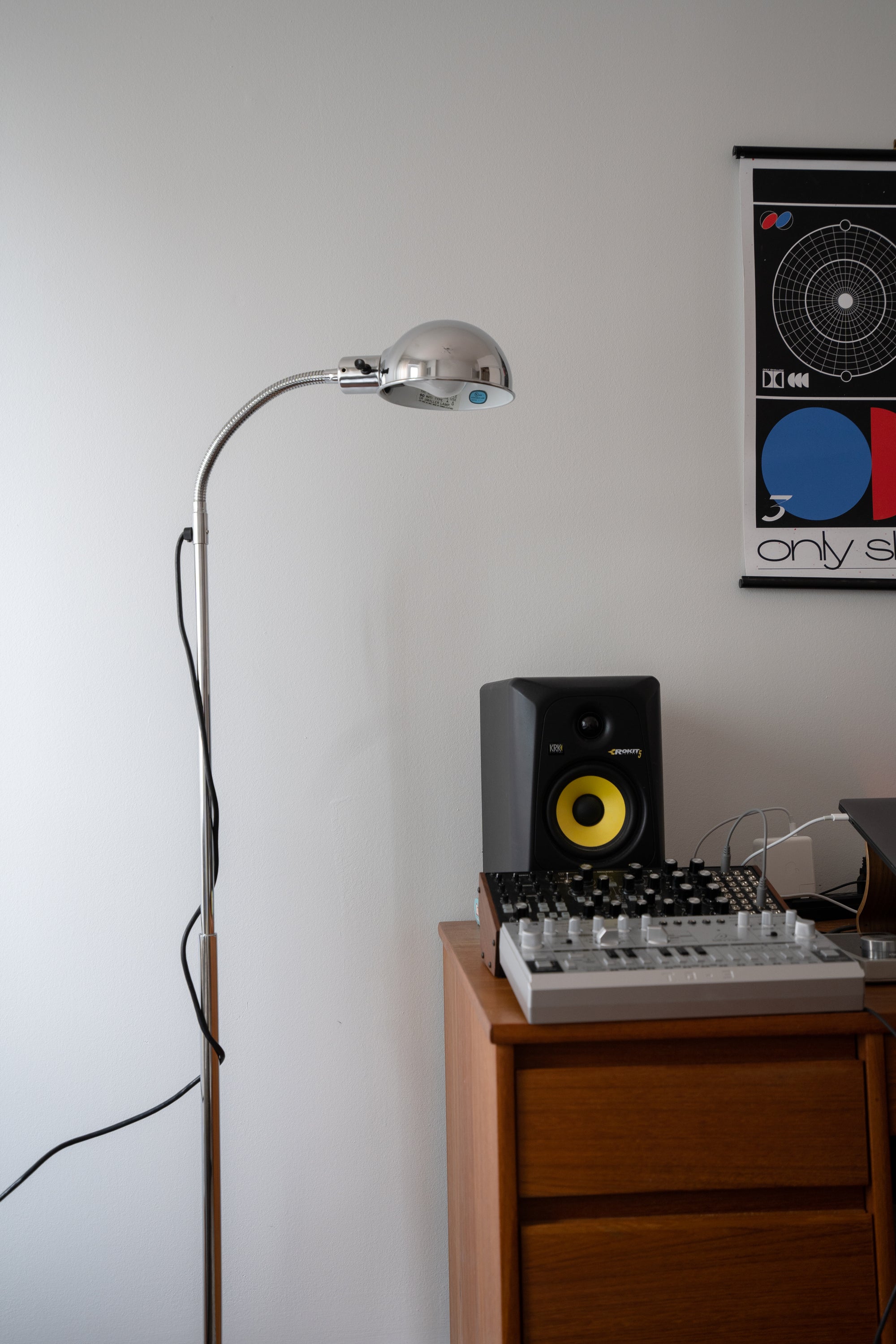 Chrome floor lamp