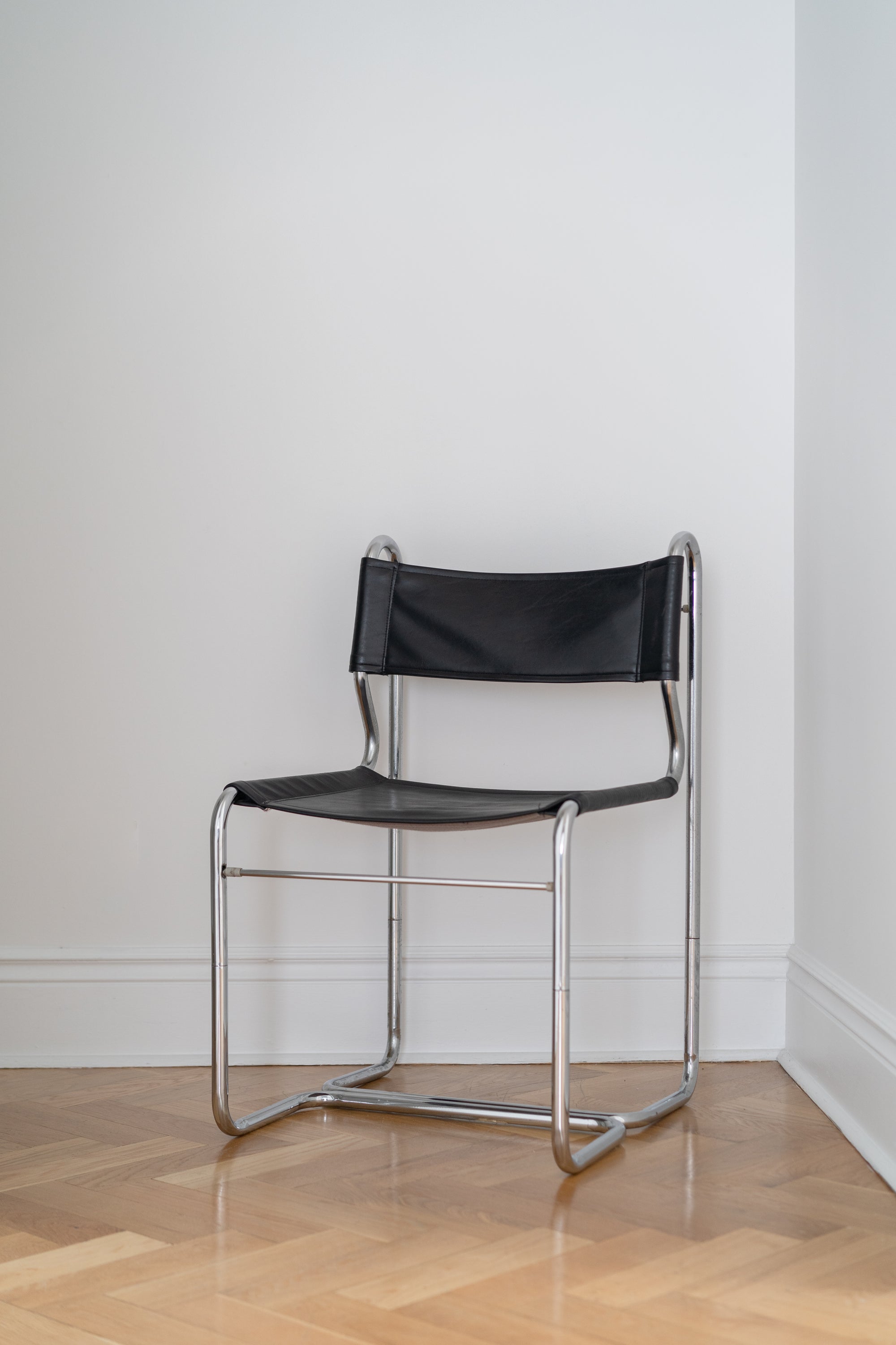 Chrome and vinyl chair