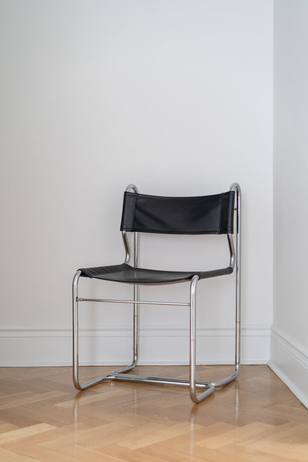 Chrome and vinyl chair