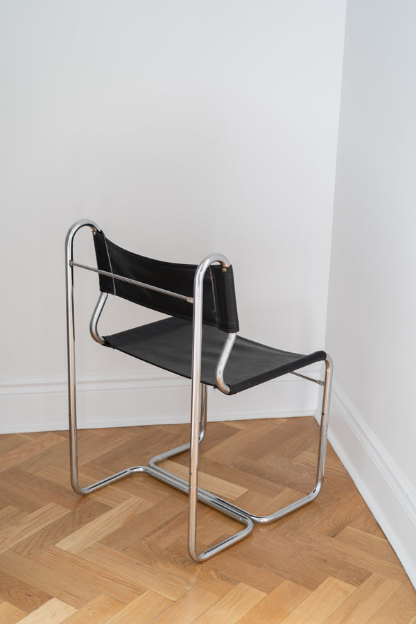 Chrome and vinyl chair