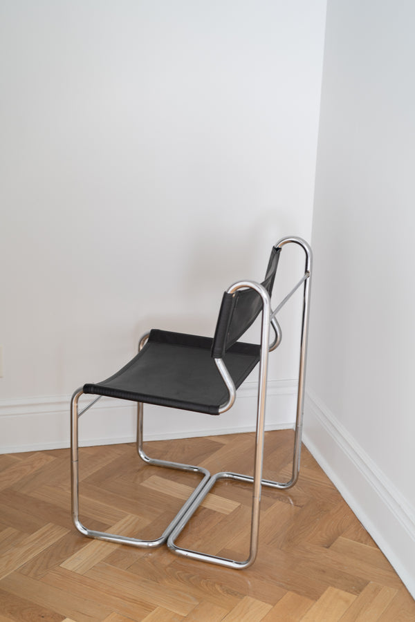 Chrome and vinyl chair