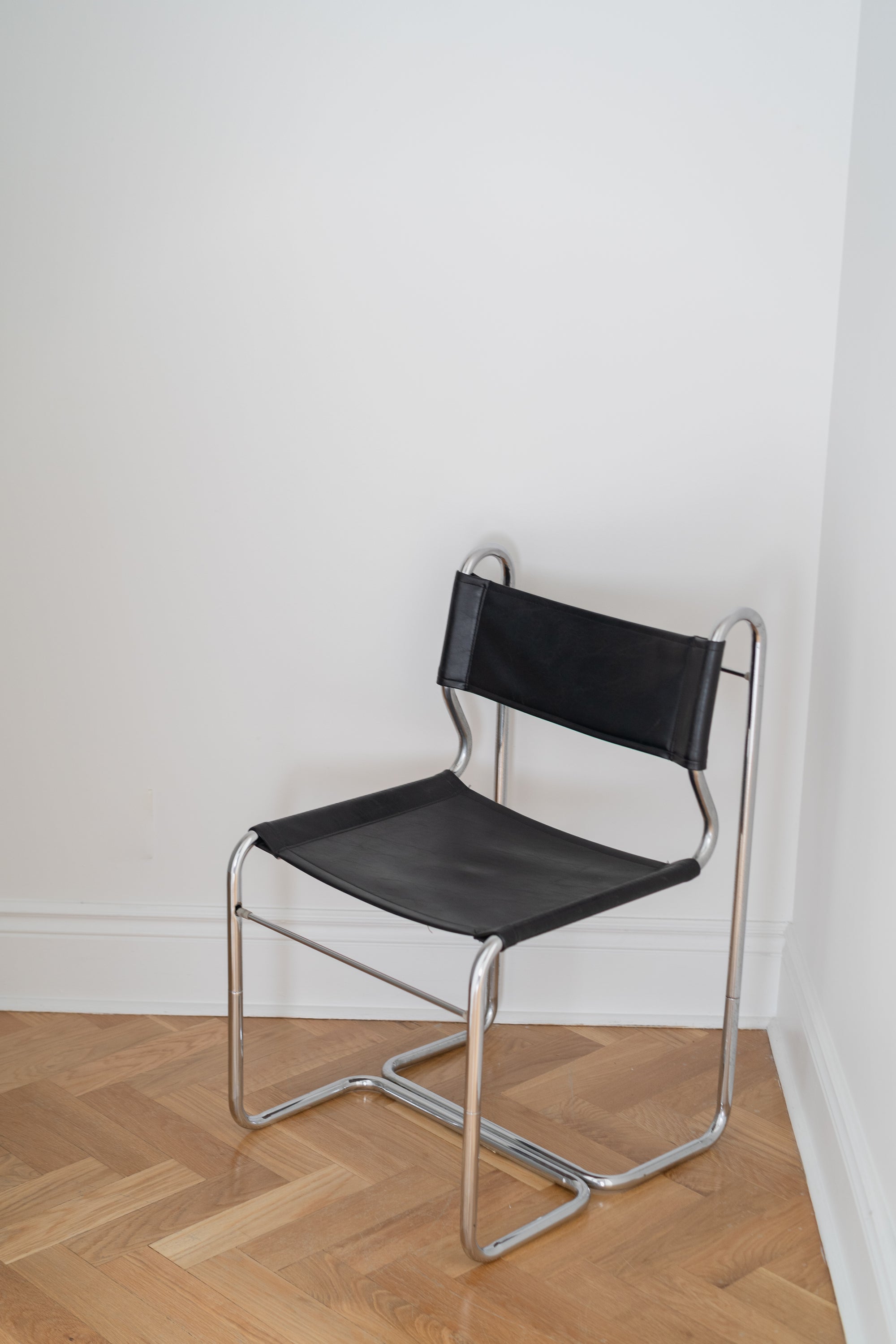 Chrome and vinyl chair