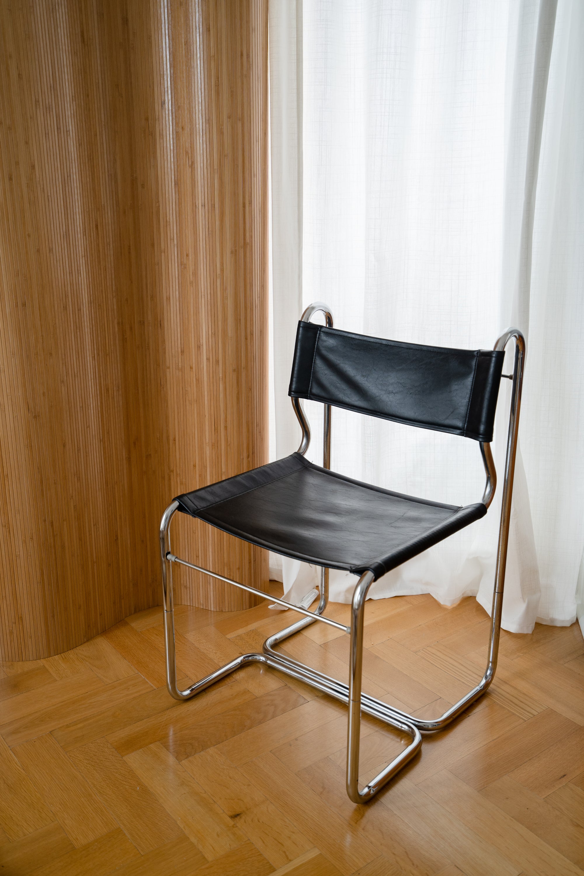 Chrome and vinyl chair