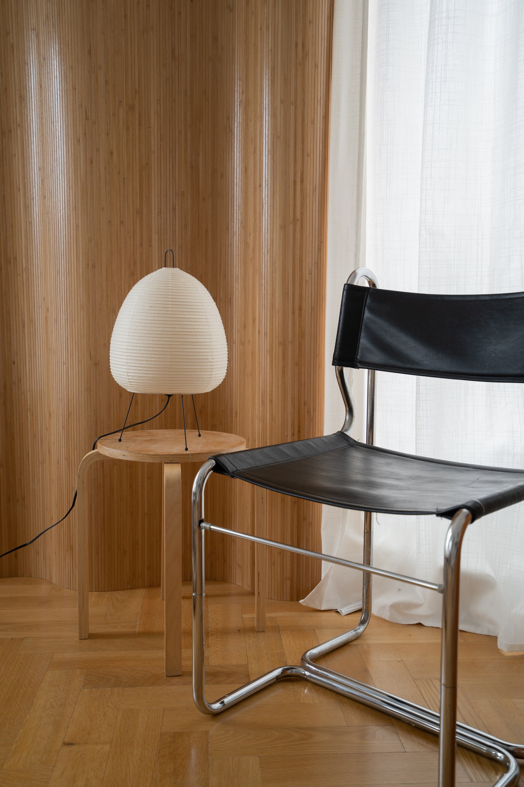 Chrome and vinyl chair